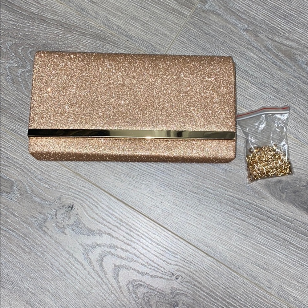 sparkle rose gold clutch